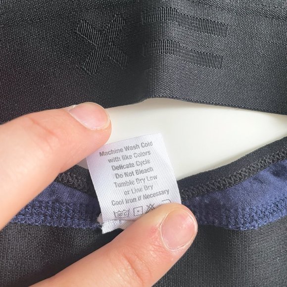 TomboyX Lounge Bralette - Racerback Navy / Black with Keyhole - size small - Picture 2 of 5